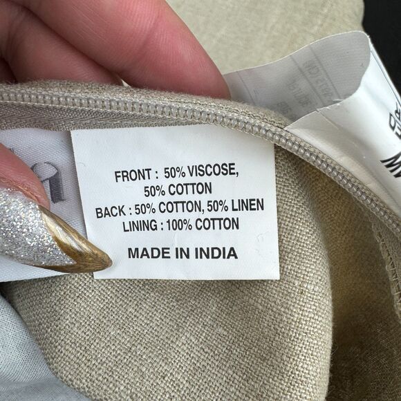 Villa by Classic Home Porter Textured Square Throw Pillow Cover Blue Slate NWOT - Picture 4 of 7